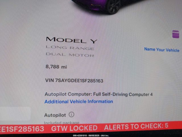 2025 TESLA MODEL Y 7SAYGDEE1SF285163 Photo 6