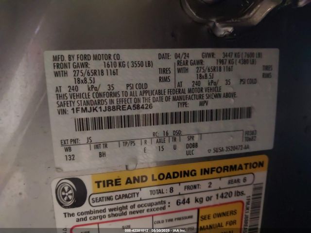 1FMJK1J88REA58426 Ford Expedition Xlt Max