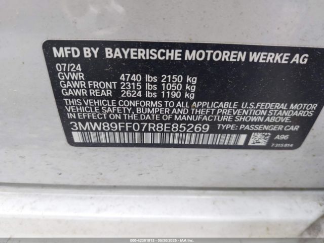 2024 BMW 3 SERIES 3MW89FF07R8E85269 Photo 8