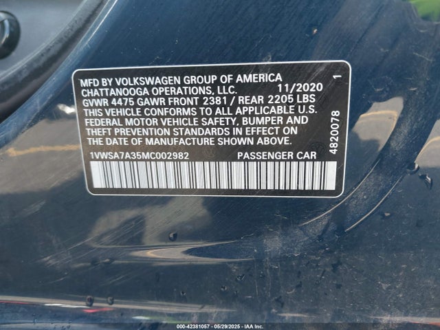 Volkswagen Passat 2021 1VWSA7A35MC002982 Image 9