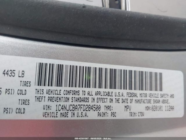 1C4NJCBA7FD284500 Jeep Compass Sport