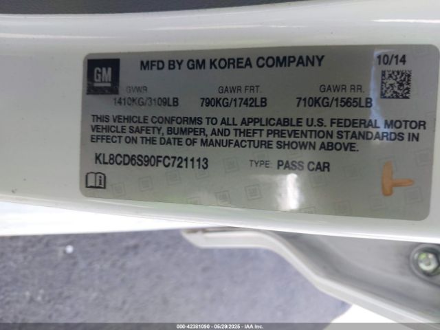 KL8CD6S90FC721113 Chevrolet Spark 1lt Cvt