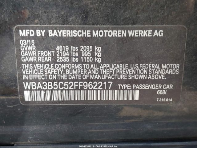 WBA3B5C52FF962217 BMW 328I