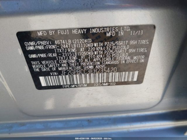 2014 SUBARU XV CROSSTREK HYBRID JF2GPBCC3EH235420 Photo 8