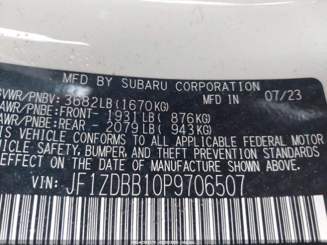2023 SUBARU BRZ JF1ZDBB10P9706507 Photo 8