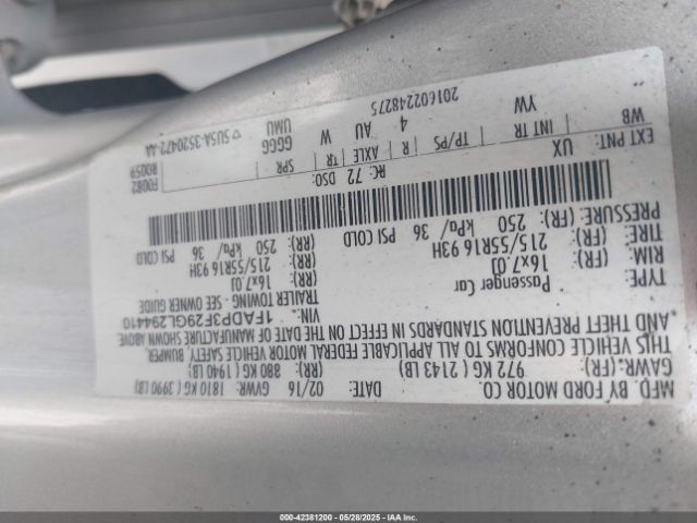 1FADP3F29GL294410 Ford FOCUS SE