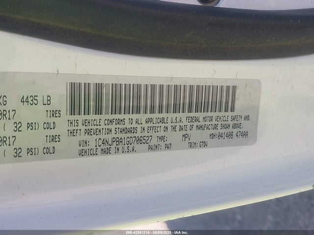 1C4NJPBA1GD706527 Jeep Patriot Sport Se