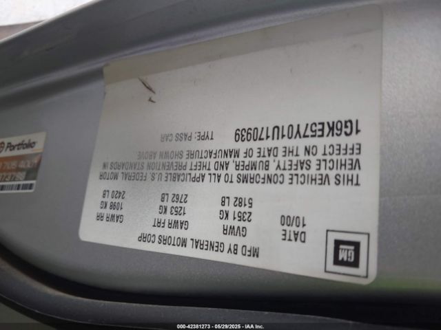 2001 CADILLAC DEVILLE 1G6KE57Y01U170939 Photo 8