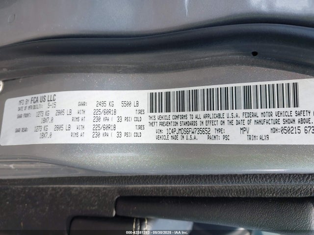 1C4PJMDS6FW735652 Jeep 2015