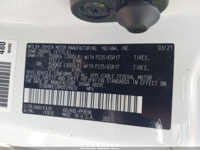 2021 TOYOTA SIENNA 5TDKRKEC6MS029020 Photo 8