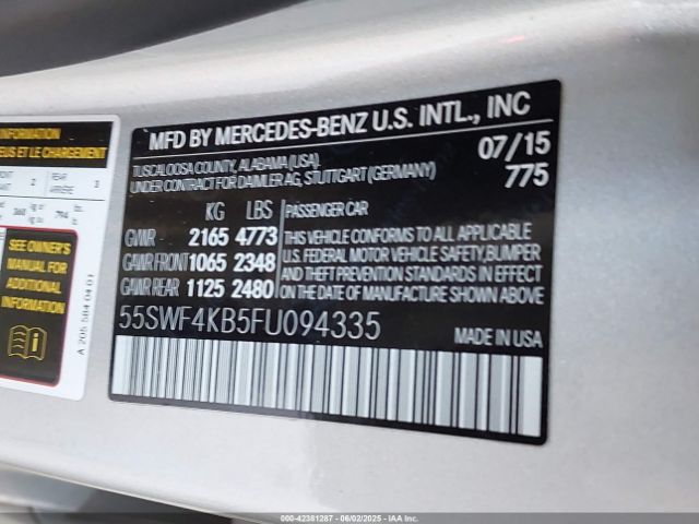2015 MERCEDES-BENZ C 300 55SWF4KB5FU094335 Photo 8