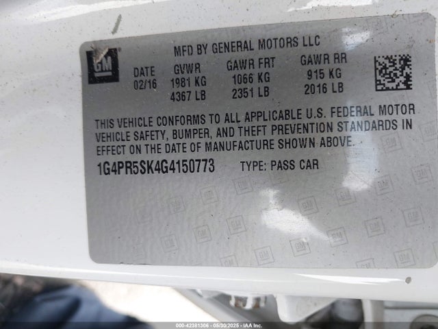 1G4PR5SK4G4150773 Buick lea - gas/alc, sidi, alum, ho