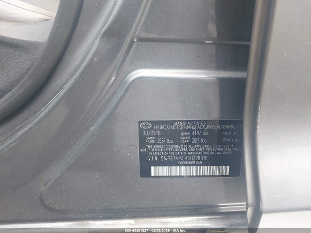 5NPE34AF4JH728318 Hyundai gdi theta-ii