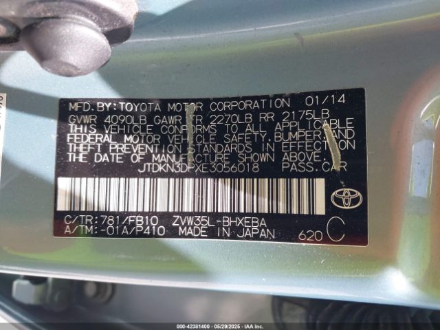 JTDKN3DPXE3056018 Toyota PRIUS PLUG-IN