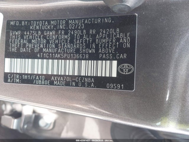 Toyota a25a-fks 2023 4T1C11AK5PU136638 Image 9