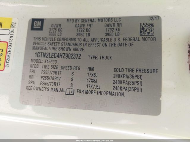 1GTN2LEC4HZ902372 GMC SIERRA 1500