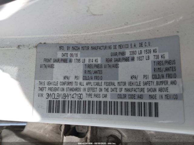3MYDLBYV8HY147190 Toyota YARIS IA