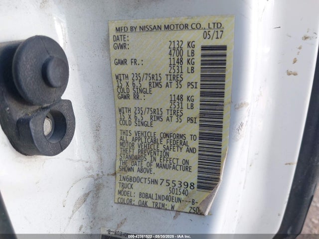 1N6BD0CT5HN755398 Nissan 2017