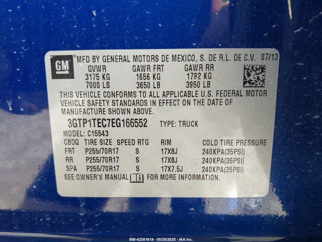 3GTP1TEC7EG166552 GMC l83 - vvt, afm (active fuel management), aluminum