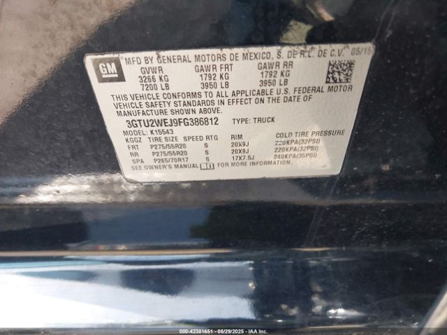 3GTU2WEJ9FG386812 GMC Sierra 1500 Denali