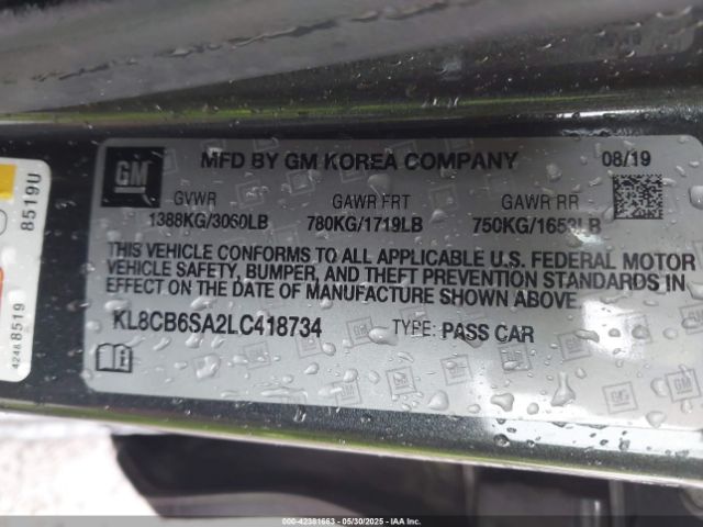 KL8CB6SA2LC418734 Chevrolet Spark Fwd Ls Automatic
