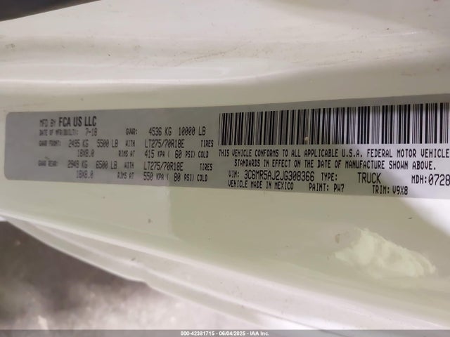 3C6MR5AJ2JG308366 RAM 2500