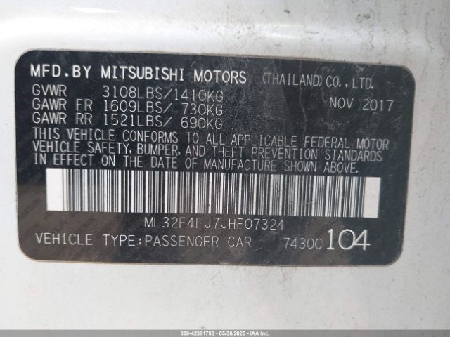 2018 MITSUBISHI MIRAGE G4 ML32F4FJ7JHF07324 Photo 8