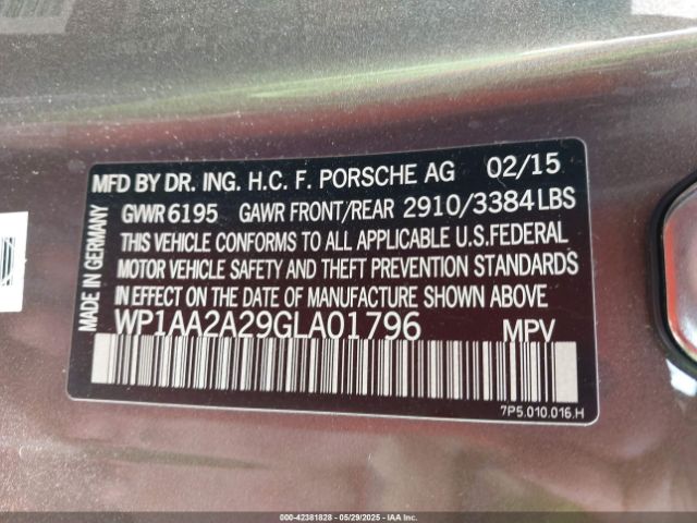 2016 PORSCHE CAYENNE WP1AA2A29GLA01796 Photo 8