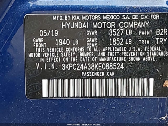 3KPC24A38KE088524 Hyundai ACCENT SE