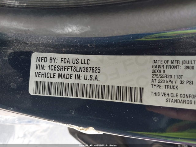 RAM 1500 2020 1C6SRFFT8LN387625 Image 9