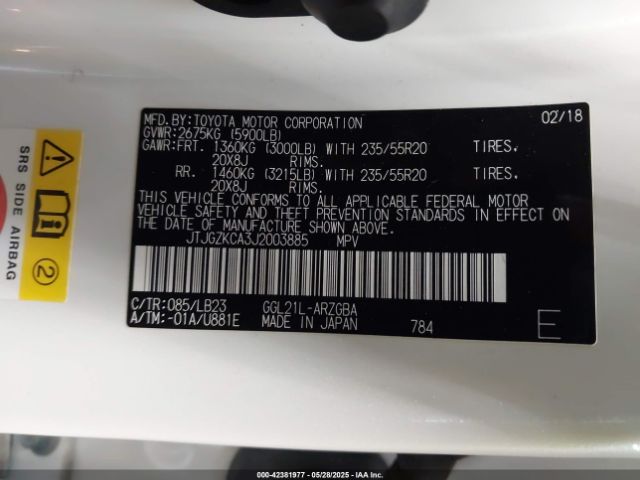 JTJGZKCA3J2003885 Lexus 2gr-fks