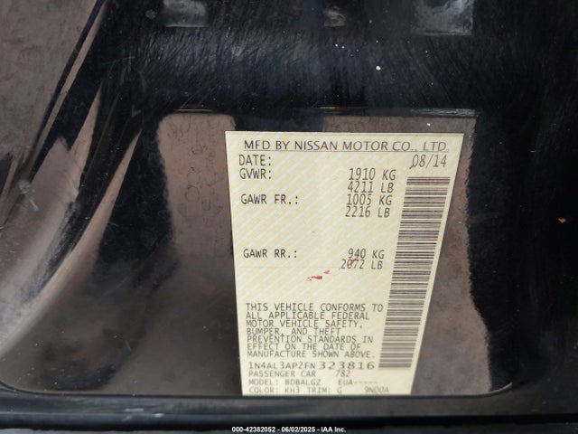 1N4AL3AP2FN323816 Nissan 2015