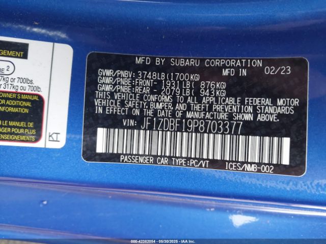 2023 SUBARU BRZ JF1ZDBF19P8703377 Photo 8