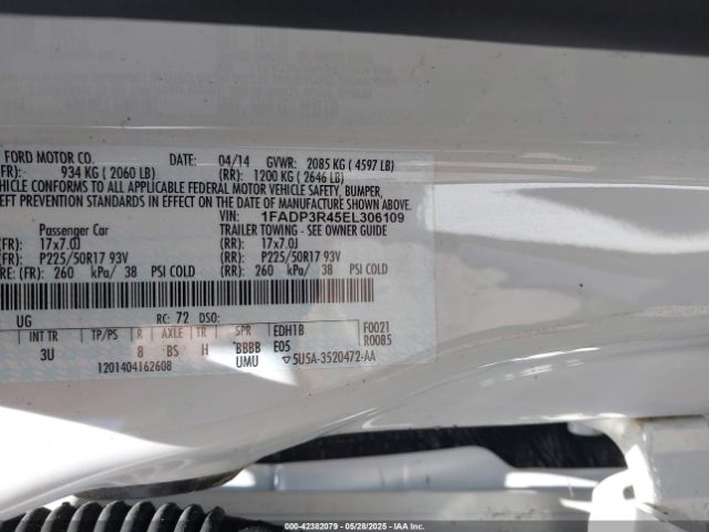 1FADP3R45EL306109 Ford FOCUS ELECTRIC