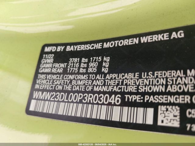 2023 MINI CONVERTIBLE WMW23DL00P3R03046 Photo 8