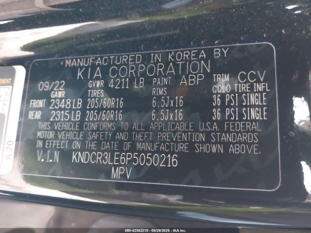 KNDCR3LE6P5050216 KIA gdi kappa pe