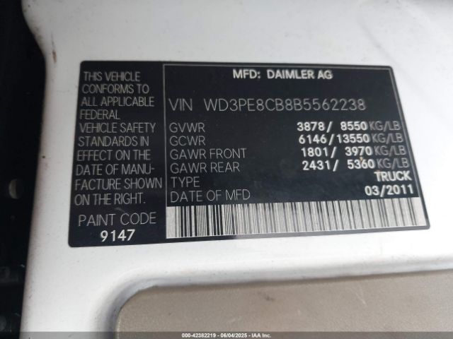 2011 MERCEDES-BENZ SPRINTER 2500 WD3PE8CB8B5562238 Photo 8