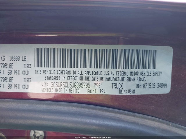 RAM 2500 2018 3C6UR5CL5JG309705 Image 9
