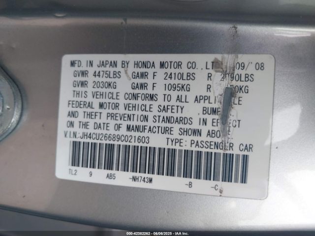 2009 ACURA TSX JH4CU26689C021603 Photo 8