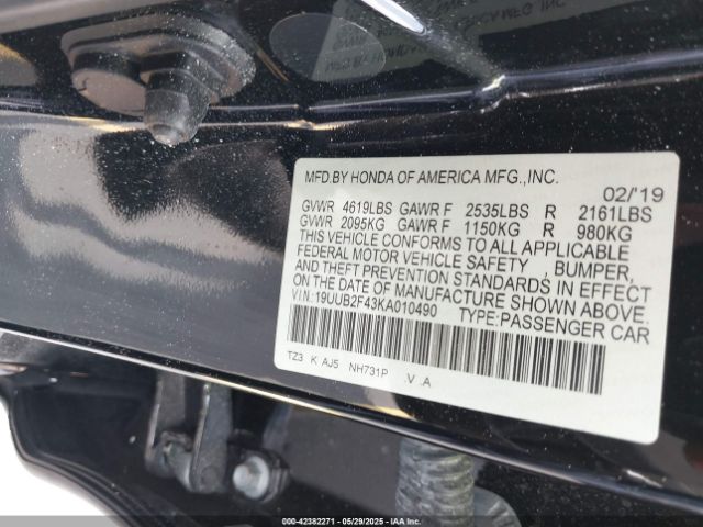 19UUB2F43KA010490 Acura Tlx Tech Pkg