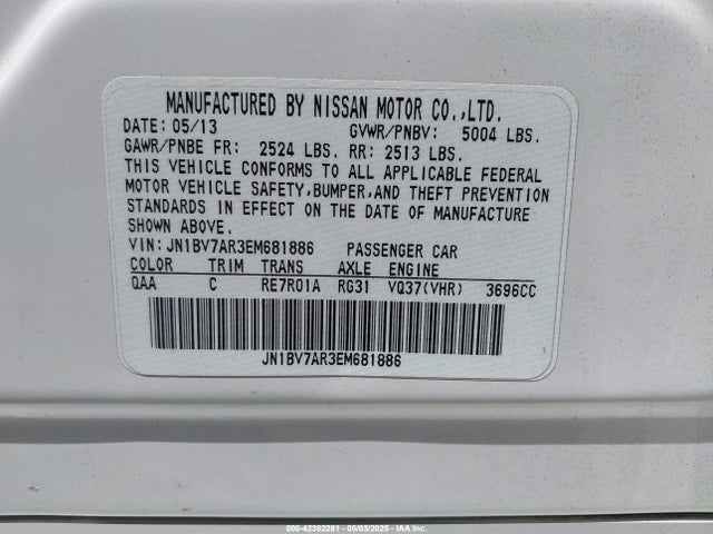 JN1BV7AR3EM681886 Infiniti 2014