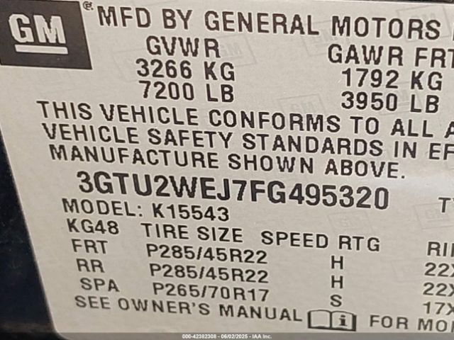 2015 GMC SIERRA 1500 3GTU2WEJ7FG495320 Photo 8
