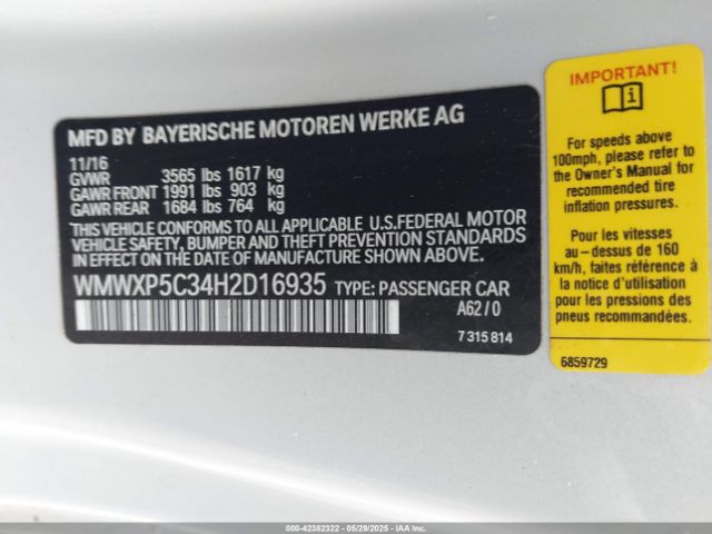 2017 MINI HARDTOP WMWXP5C34H2D16935 Photo 8