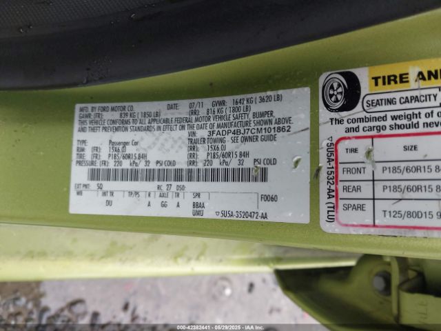 2012 FORD FIESTA 3FADP4BJ7CM101862 Photo 8