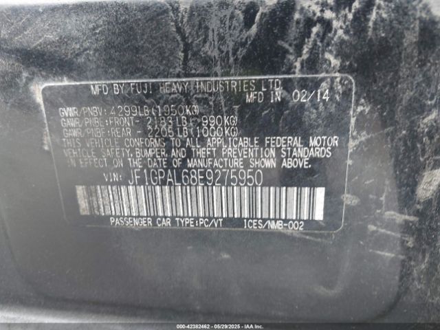 JF1GPAL68E9275950 Subaru Impreza 2.0i Sport Premium