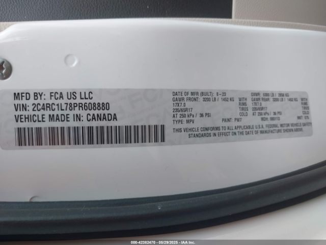 2C4RC1L78PR608880 Chrysler Pacifica Hybrid Touring L