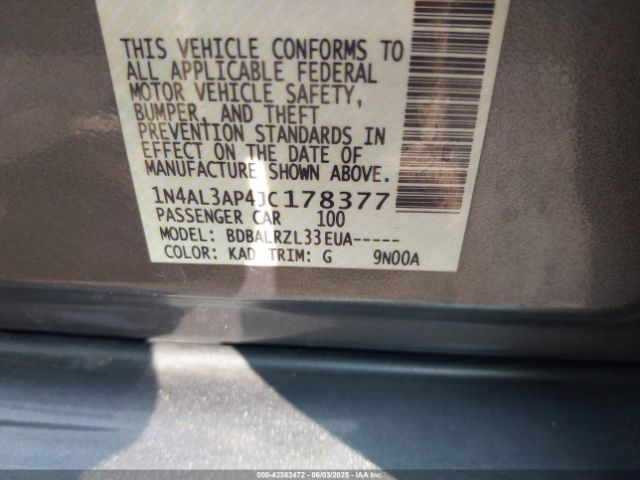 2018 NISSAN ALTIMA 1N4AL3AP4JC178377 Photo 8