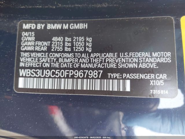 2015 BMW M4 WBS3U9C50FP967987 Photo 8