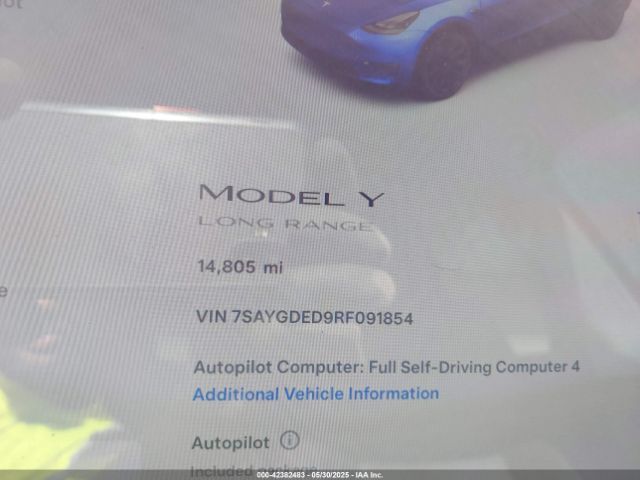 2024 TESLA MODEL Y 7SAYGDED9RF091854 Photo 6