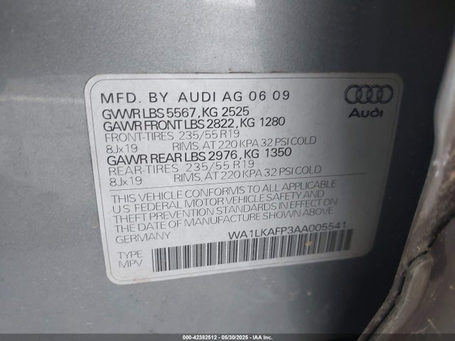 2010 AUDI Q5 WA1LKAFP3AA005541 Photo 8